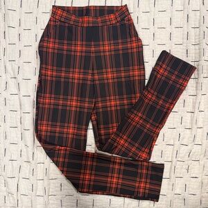 Blackmilk Tartan Orange Cuffed Pants